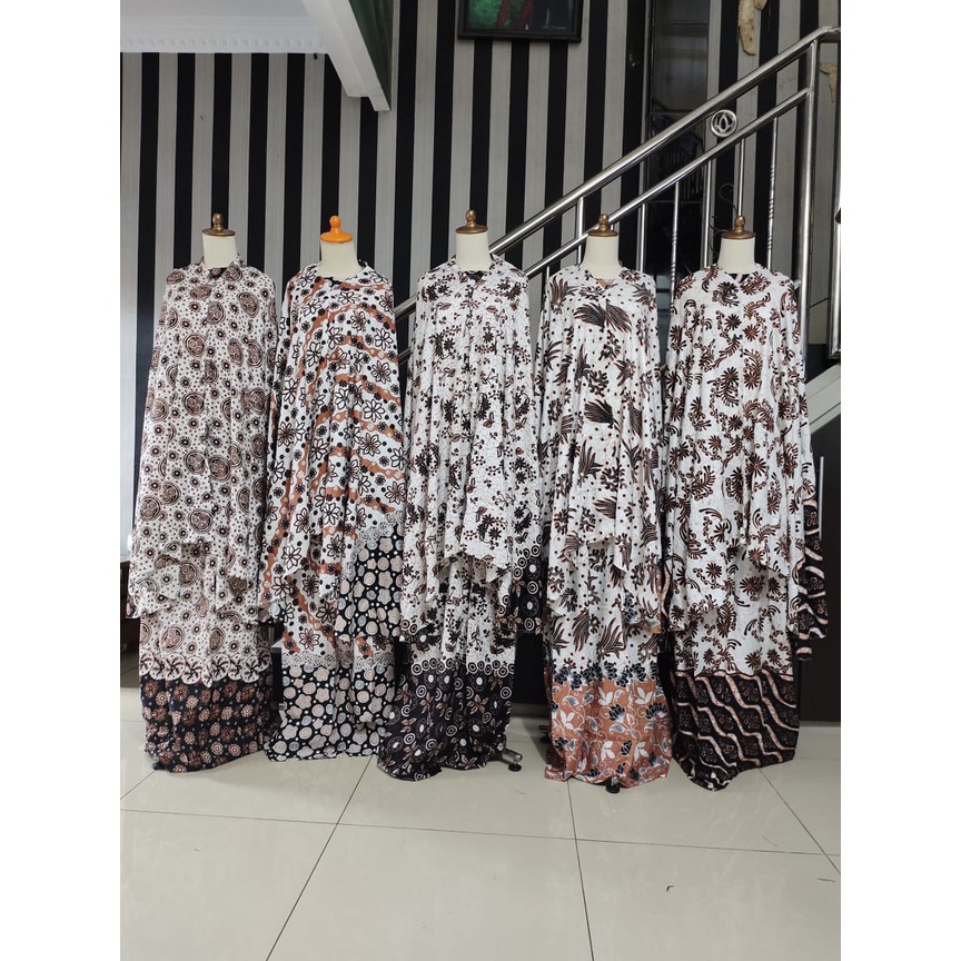 HOTSALE MUKENA BATIK PUTIH BARU / MUKENA DEWASA / MUKENA BATIK TERBARU / MUKENA BATIK