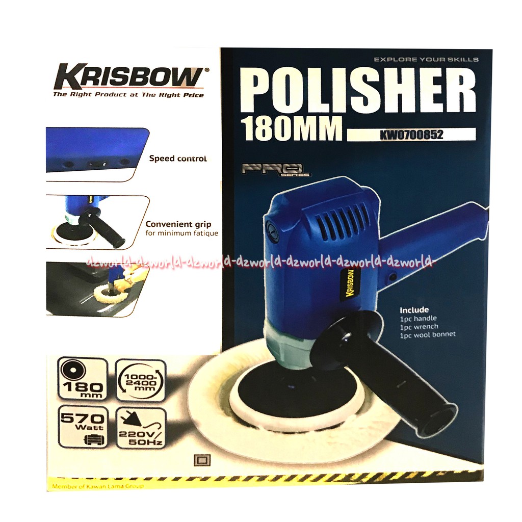 Krisbow Polisher 180mm Mesin Poles Alat Memoles Keramik Batu Logam Kris Bow Polish Poliser