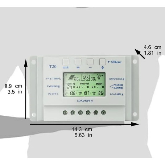 MPPT 12V 24V Solar Panel Battery Regulator Charge Controller LCD Display 20A
