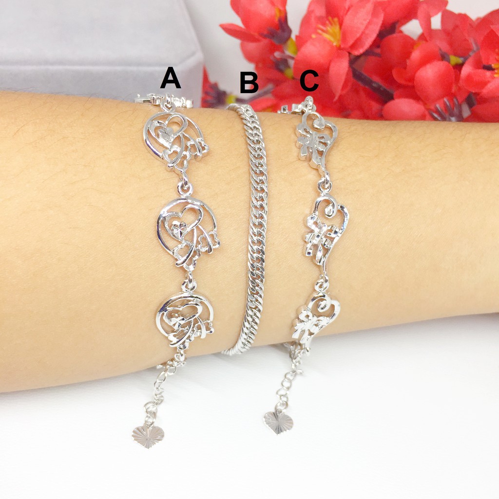 Gelang Tangan Xuping Silver Lapis Emas Putih - BB416