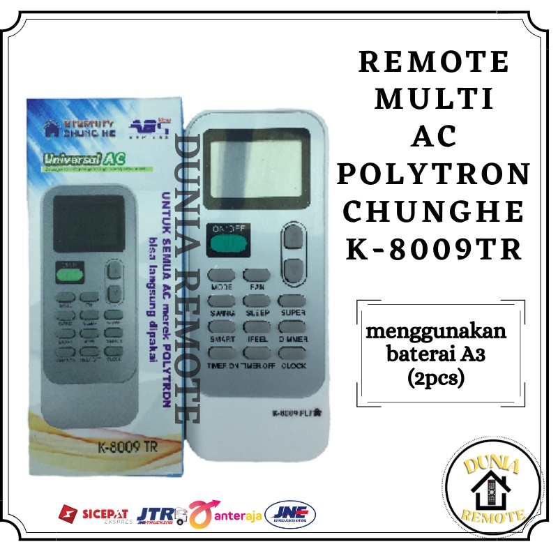 Remot Remote AC POLYTRON Multi Universal K-8009 Tanpa setting