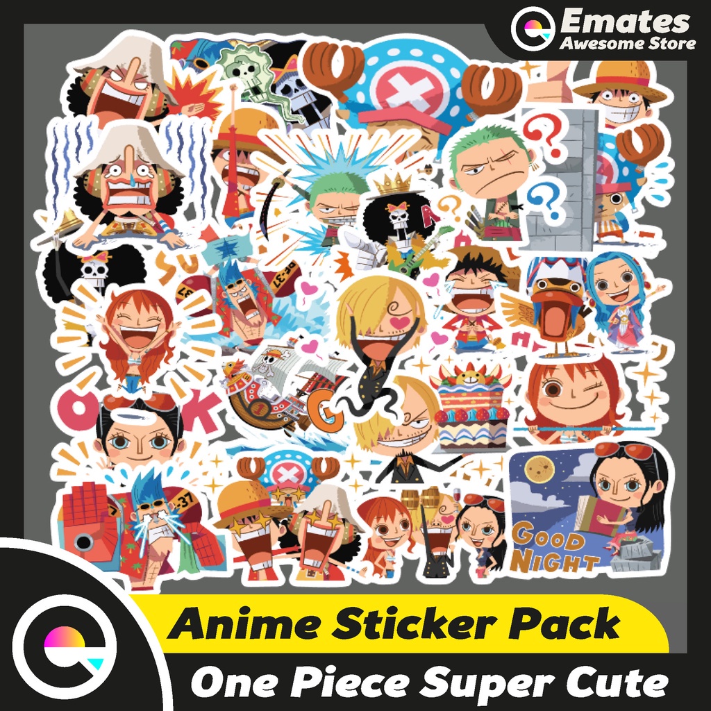 Jual [24 pcs] Stiker Anime One Piece Super Cute Sticker anime animasi