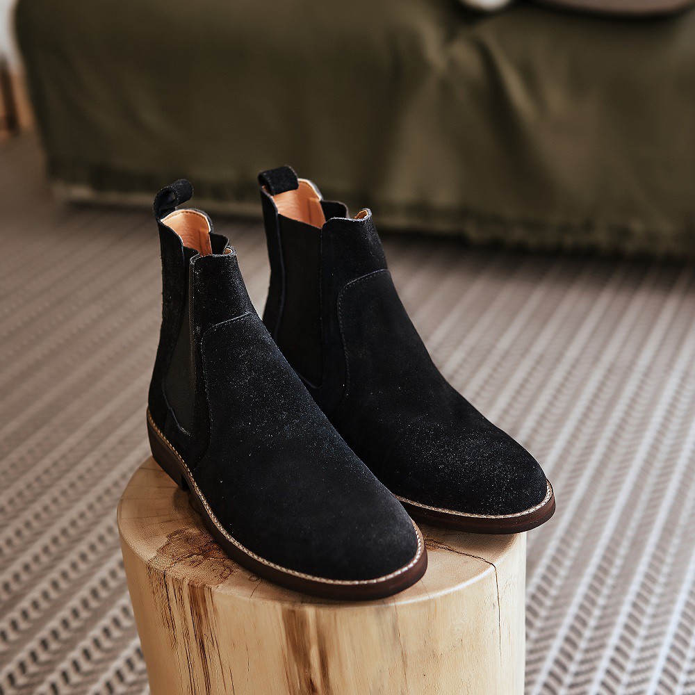 SEPATU BOOTS KULIT CHELSEA BOOTS BLACK SUEDE | CCBSUEDEB