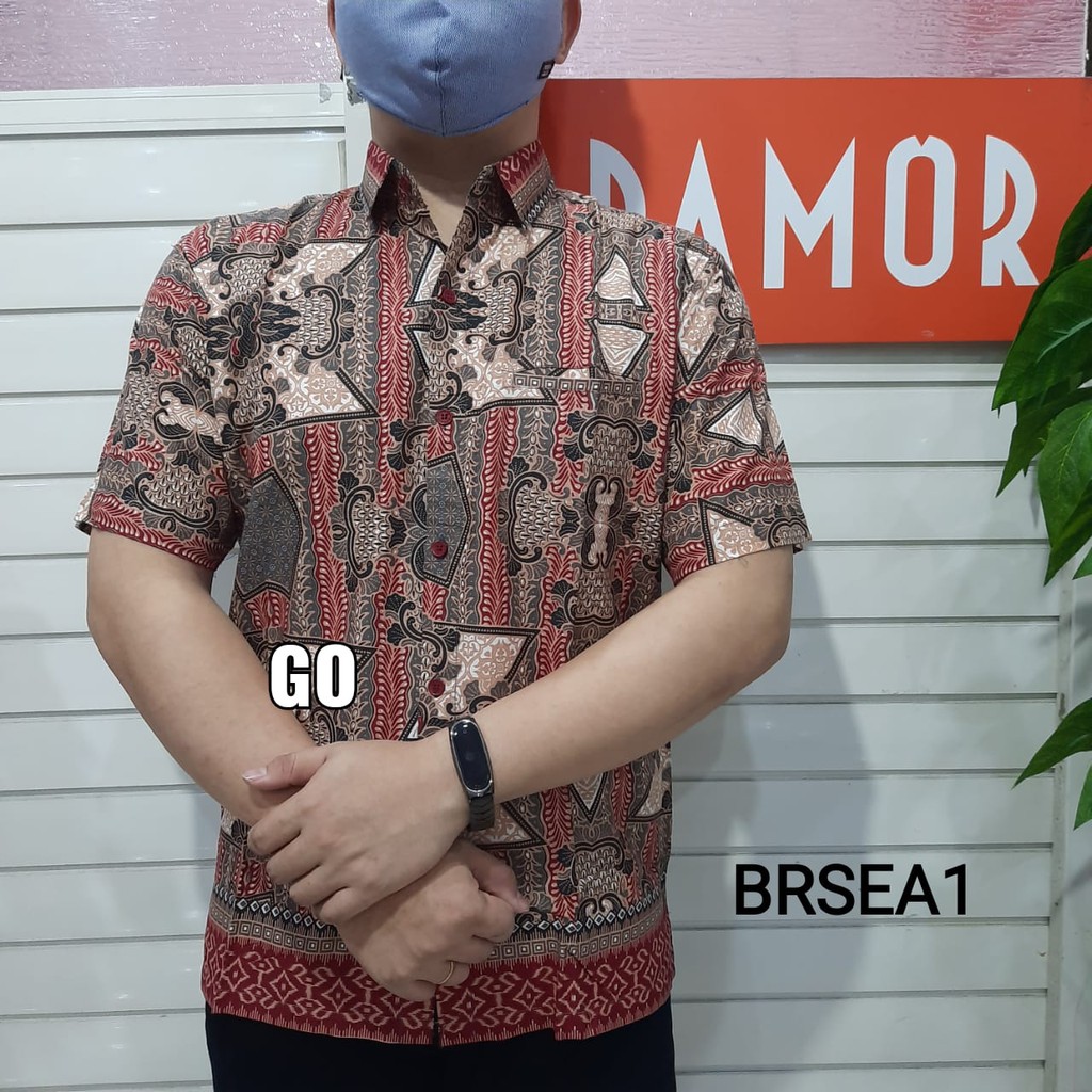 bego BRSEA DAMOR (CRESSIDA) KEMEJA BATIK Cowok Pakaian Pria Baju Batik Dewasa Lengan Pendek