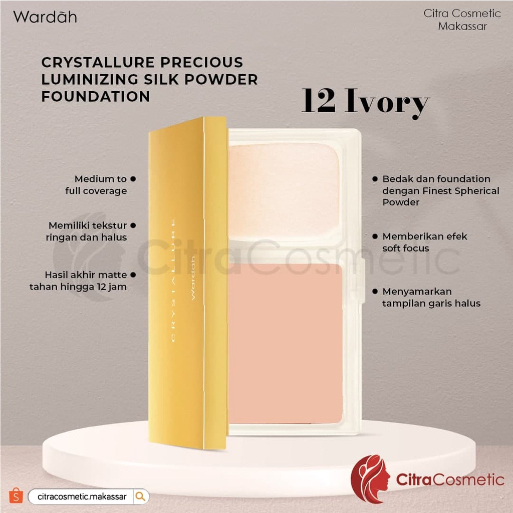 Wardah Crystallure Precious Luminizing Silk Powder Foundation Series | Corrective Concealer