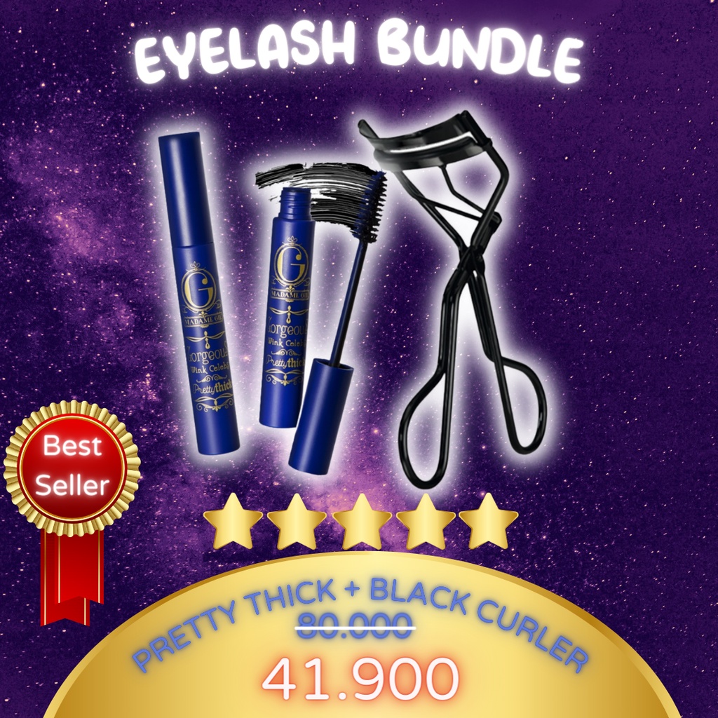 LIZBEAUTY -  [Bundle] Madame Gie Mascara Gorgeous Wink Celebs Pretty Thick X Ultimate Lashes Eyelash Curler Penjepit Bulu Mata