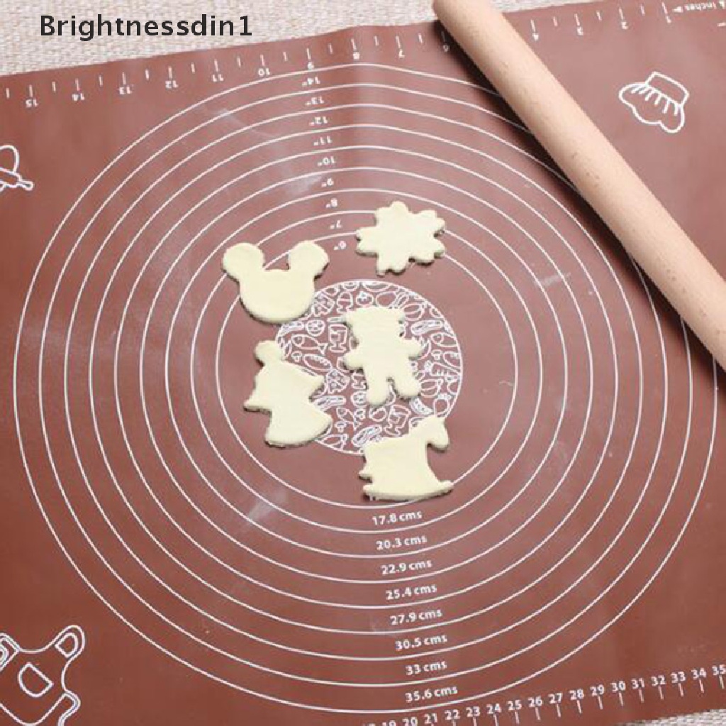 (Brightnessdin1) Alas Rolling Bahan Silikon Ukuran 30x25cm Untuk Membuat Kue / Fondant