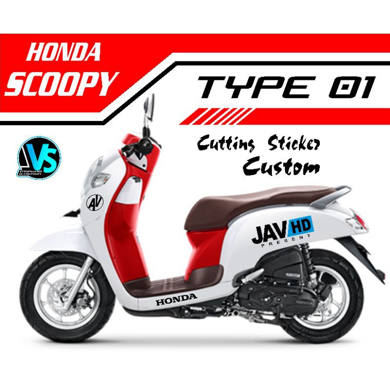 Striping Cutting Sticker JAVHD Honda Scoopy & Genio