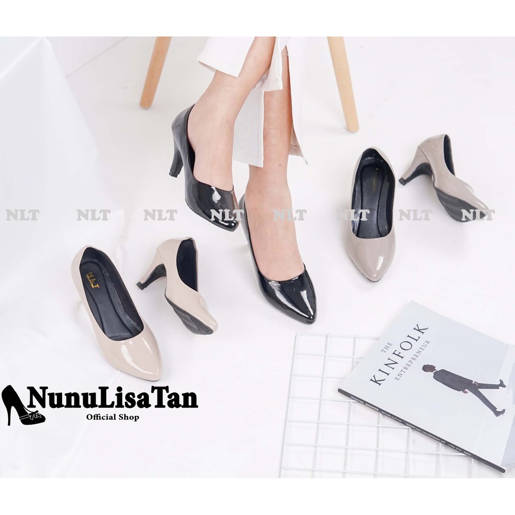 NunuLisaTan - Termurah Real Pic 2 warna Heels Pantofel Sepatu Hak PUMP Heels Wanita 5cm