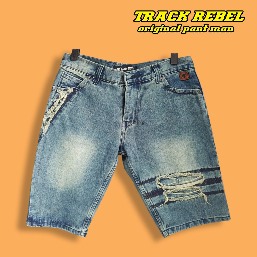 TRACK LEBEL ORIGINAL jeans pendek pria jeans riped jeans sobek jeans fashion pria