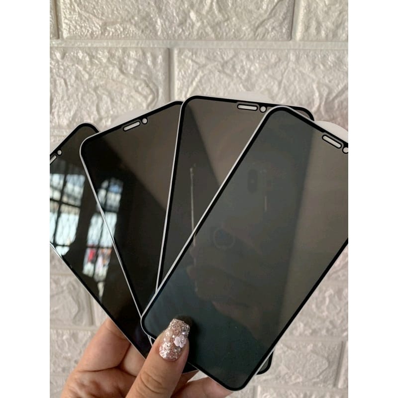 TEMPERED GLASS ANTI SPY IPHONE X XS / XS / XS MAX / XR PRIVACY PREMIUM FULL COVER KACA LAYAR FULL LIST HITAM ANTI GORES