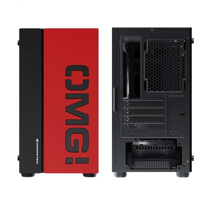 Casing Gaming Xigmatek OMG RED-BLACK Non Fan,Non PSU, Casing Micro ATX, Casing ONLY