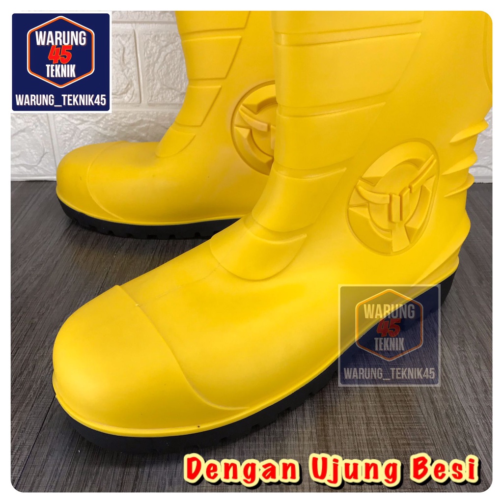 Sepatu safety boot safety karet PETROVA UJUNG BESI