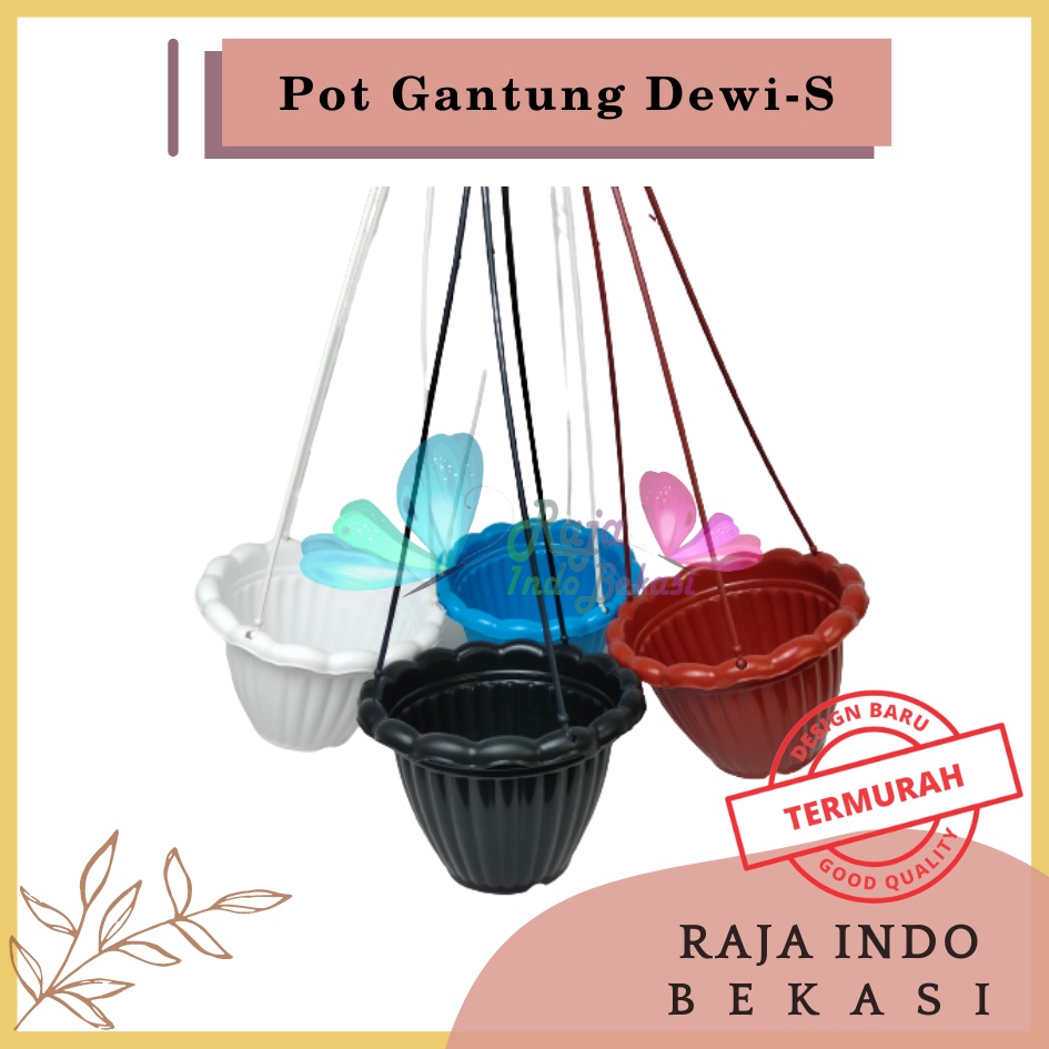 Pot Gantung Dewi S Putih Hitam Merah BataTerracota Terracotta Merah Coklat Biru Hijau Pot Gantung Renda 20 Putih Pot Bunga Gantung Murah Grosir Unik Plastik Putih