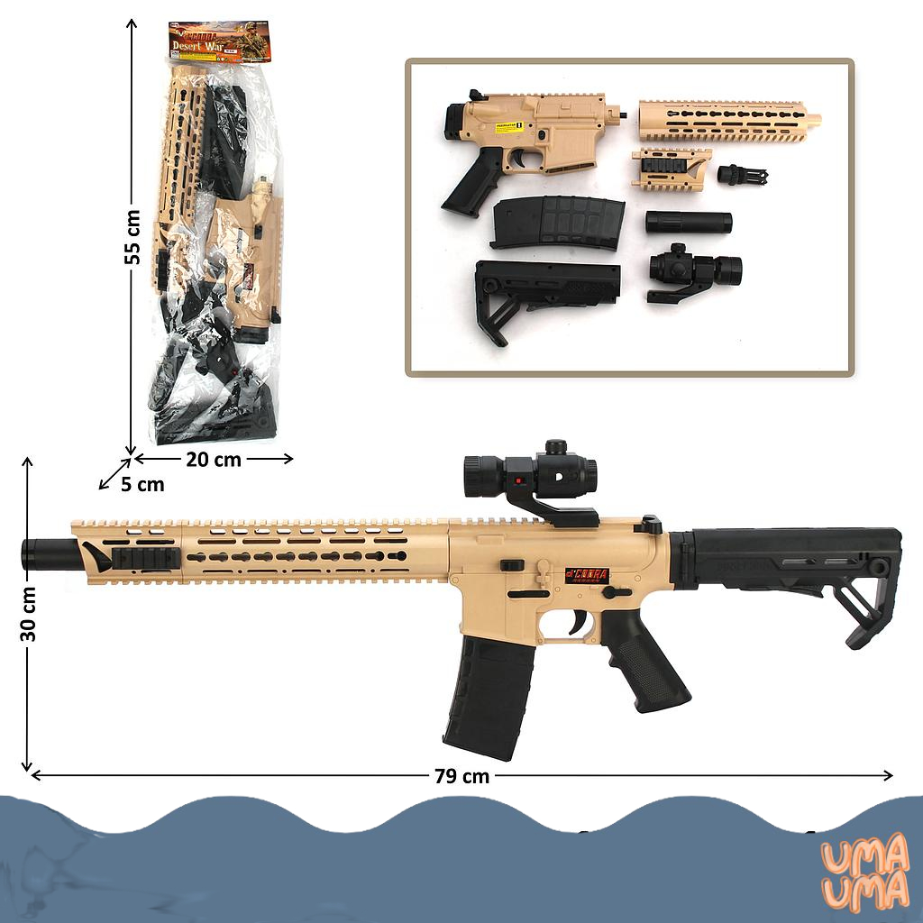 Mainan Premium Kokang Lampu Laser D'Cobra Reborn Desert War - M416DW