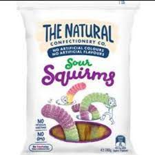 

the natural confectionery soft candy sours squirms 180gr | permen