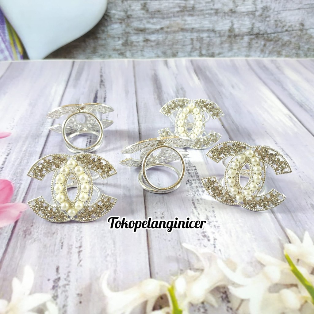 Bross Cincin hijab permata silver - Ring Bros Hijab Murah - Ring Hijab by tokopelanginicer