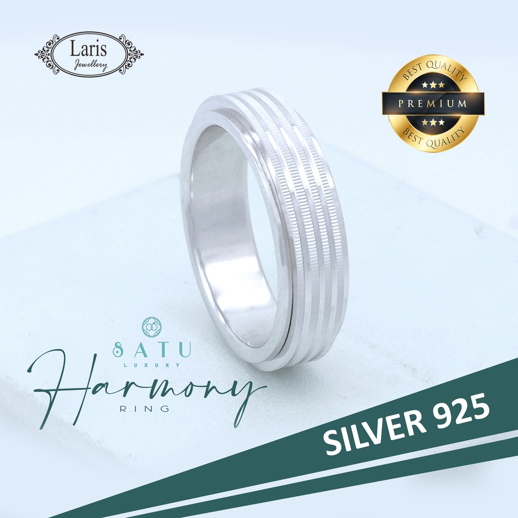 Cincin Kawin Silver Harmony Ring Satu Luxury - Cincin Kawin Pria Halal