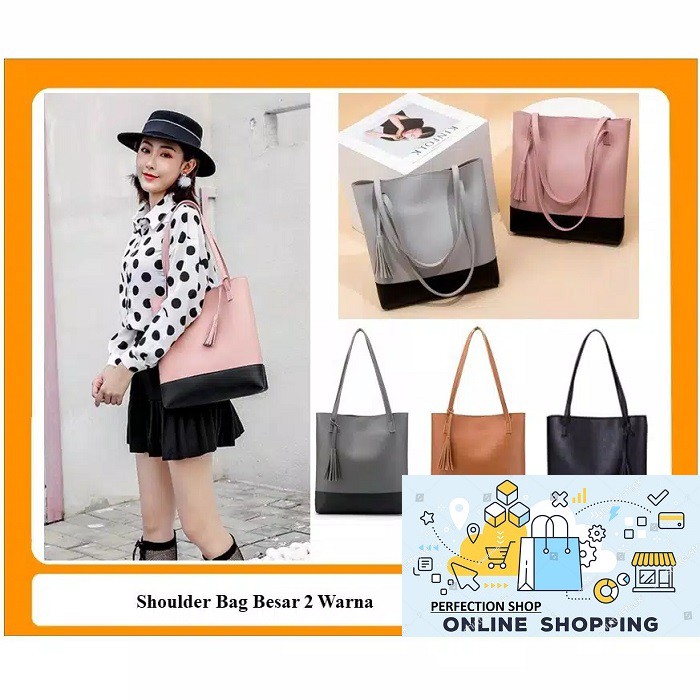Shoulder Bag Besar 2 Warna / Tas Tenteng Besar / Tas Wanita Besar / Tas Fashion