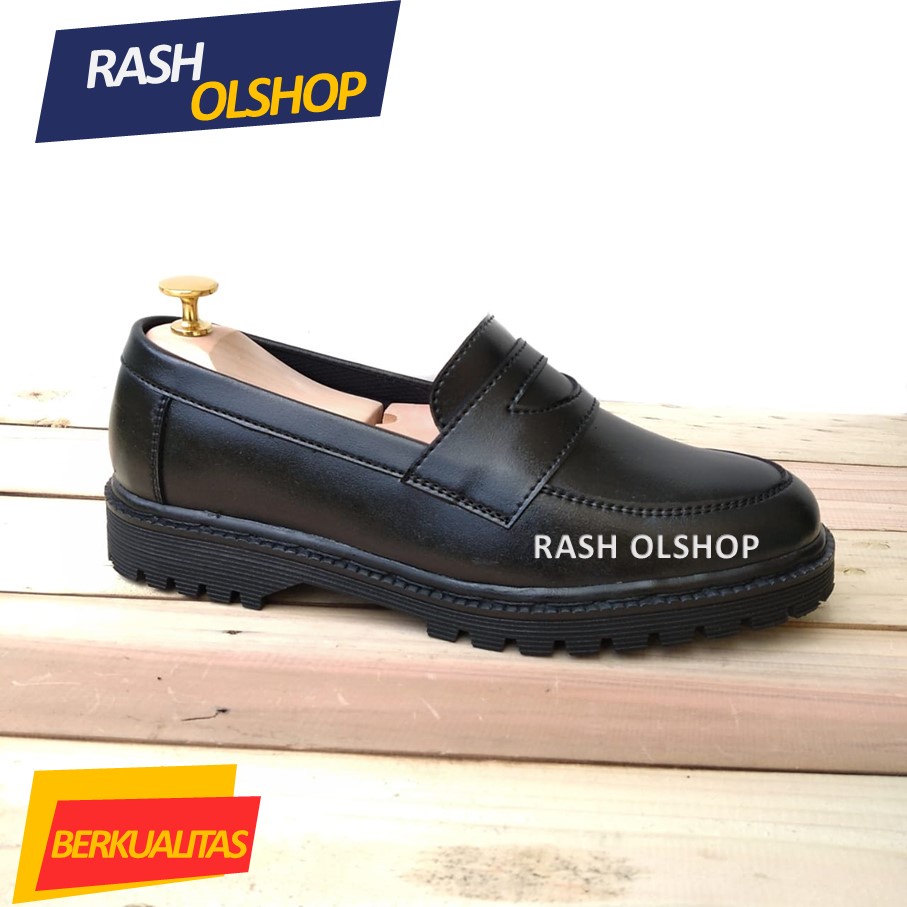 Penny Loafer Pria Full Black Original Land Brother Kasual Slip On Pria Terbaru