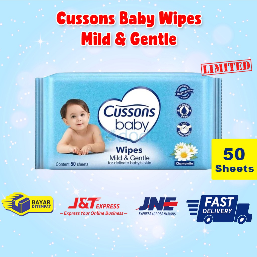 Cussons Baby Wipes Mild &amp; Gentle 50`S / Tisu Basah