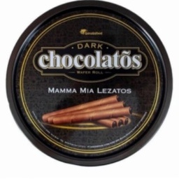 Chocolatos Dark Wafer Roll Kaleng 190 gram