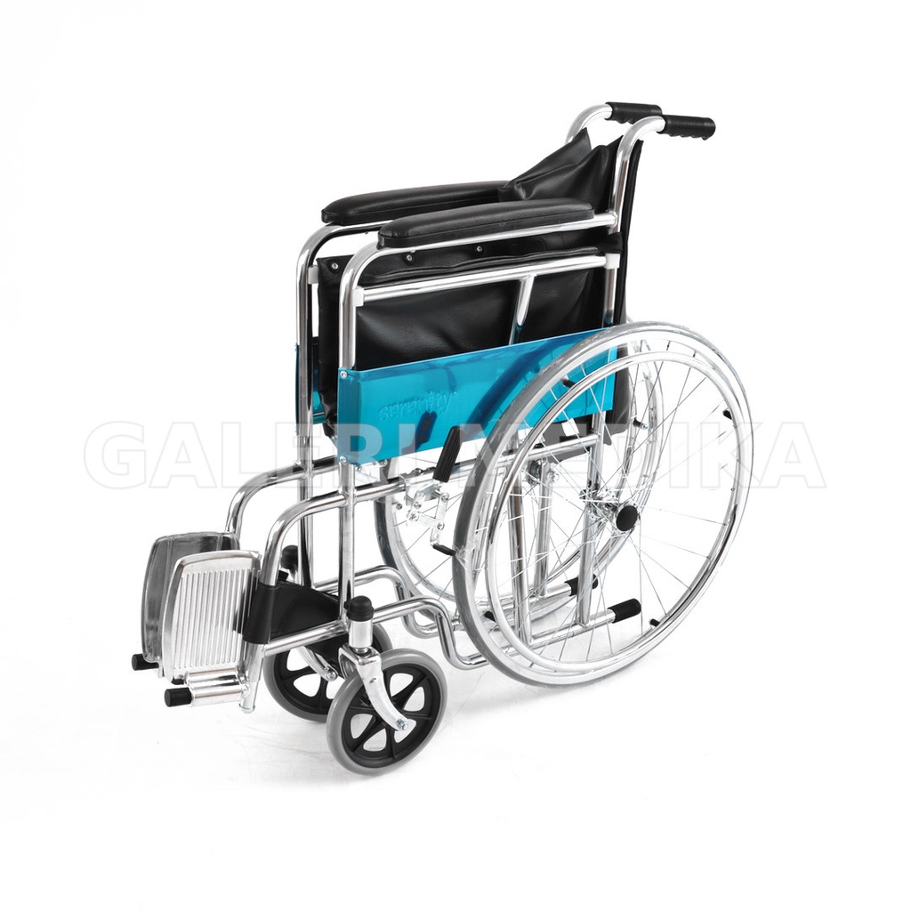 Kursi Roda Rumah Sakit Serenity SR-809S Steel Wheelchair Kuat Hingga 100Kg