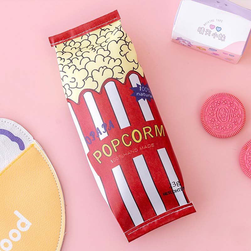 MURMURE.ID | TEMPAT PENSIL UNIK MILK COOKIES KOTAK PENSIL BUNGKUS JAJAN CIKI SNACK PC039-POPCORN