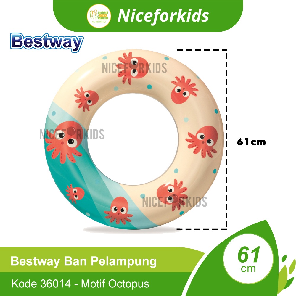 Bestway 36014 Ban Renang Bulat Ukuran 61cm Usia 3-6th / Ban Pelampung Renang Anak