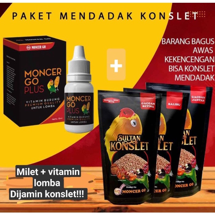 TERLARIS Moncer Go plus vitamin untuk lomba dan milet biang, jaminan LB konslet HGS0X-83