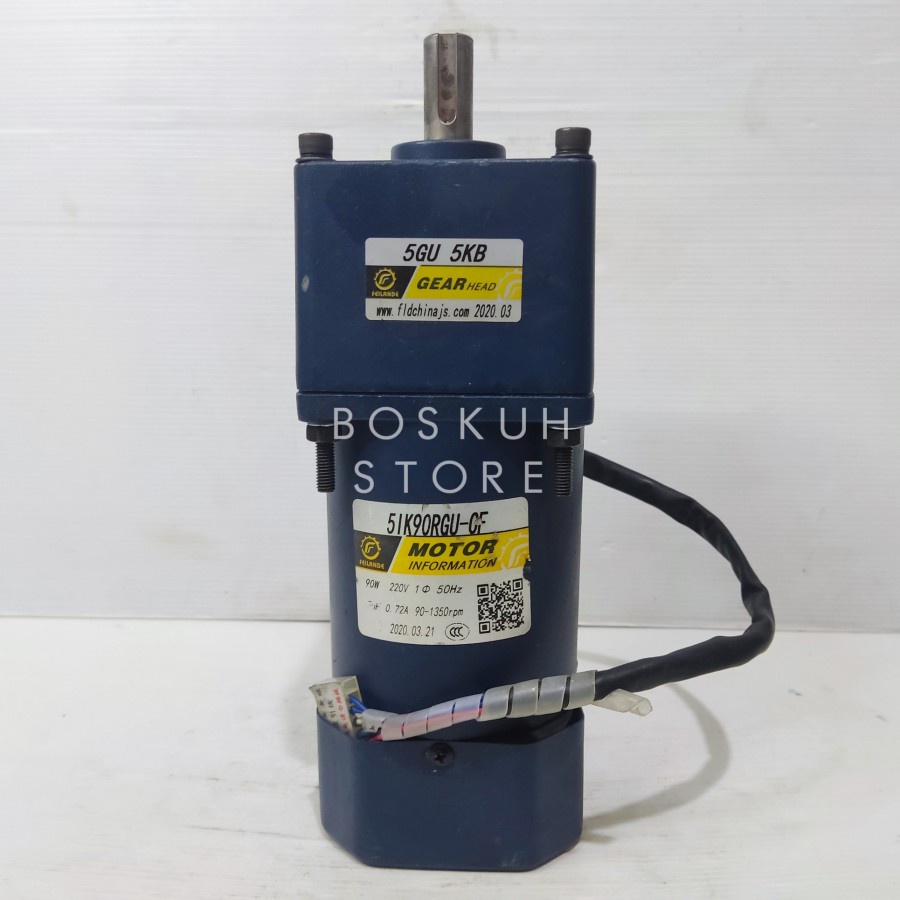 Dinamo Motor Gearbox 90W Ratio 1:5 Ac 220V