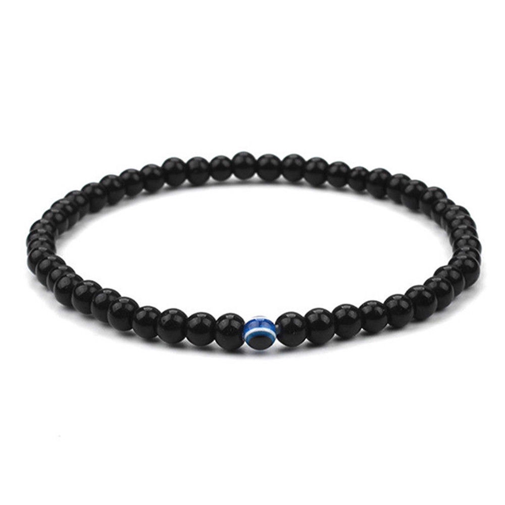 Blue Eye Bracelet Couple Obsidian Greek Devil's Eye Beads