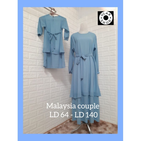 Gamis Malaysia Couple Ibu Dan Anak Warna Burgundy