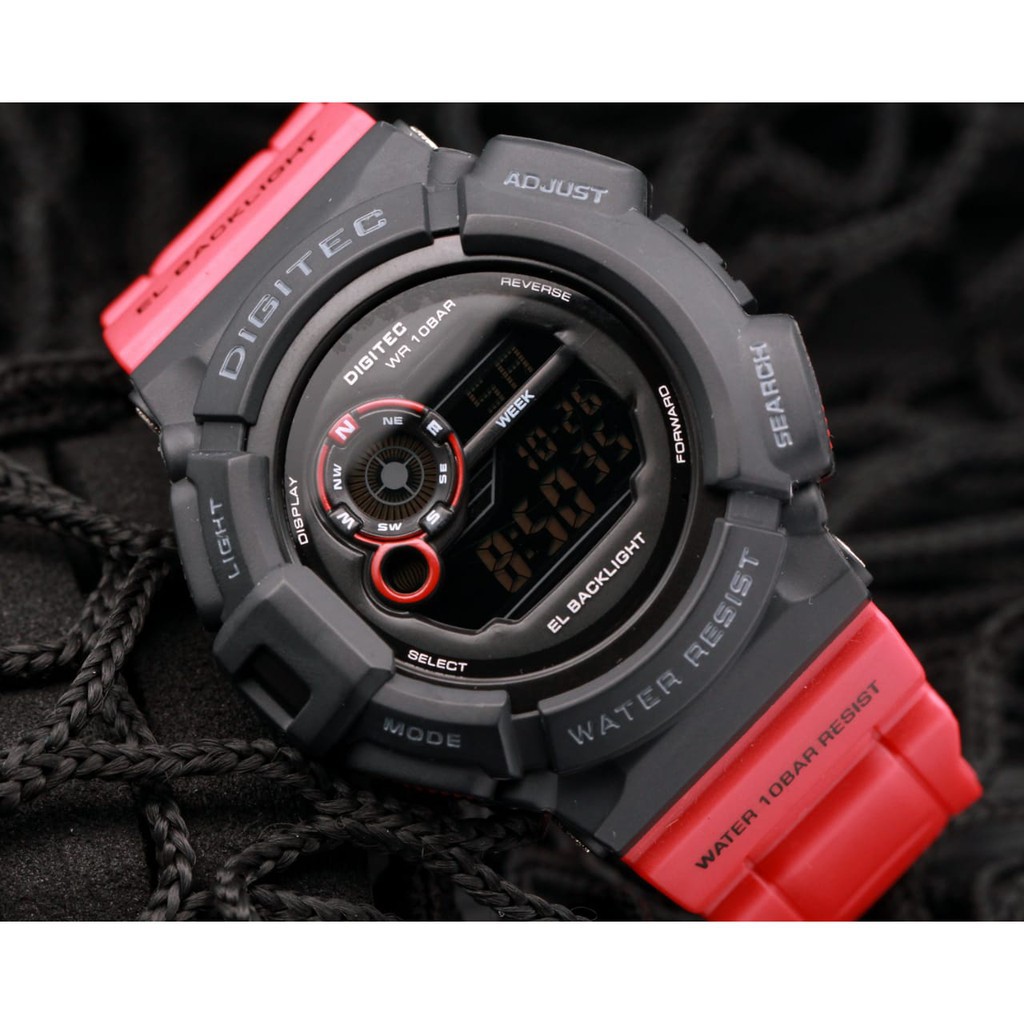 ORIGINAL JAM TANGAN SPORT DIGITEC MUDMAN DG 2028T MERAH