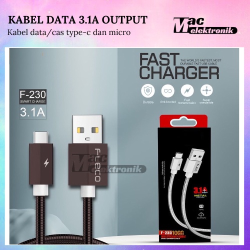 Kabel Data USB Metal 100cm Fast Charging Aluminium Micro Iphone Type C Cable Fast Charger Qualcomm QC 3.0A