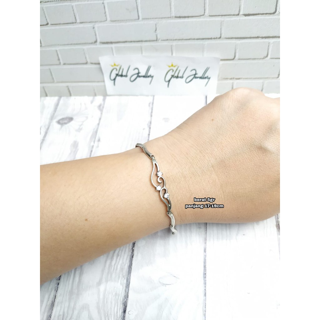 GELANG CORAK GELOMBANG MATA PERAK ASLI S925 GLOBAL JEWELLERY CI092