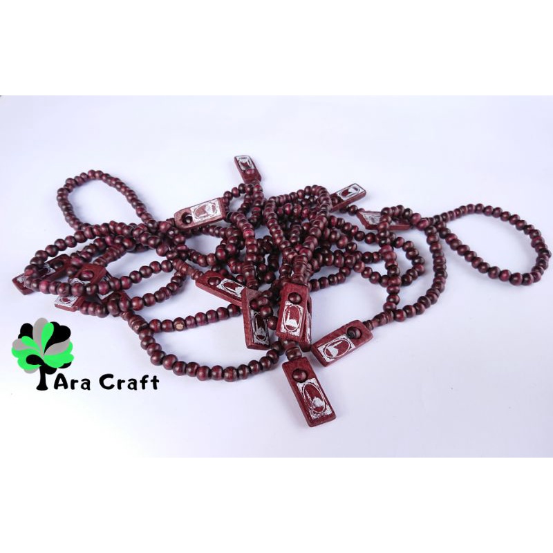 Paket 20 PCS Tasbih Kayu 33 Butir Sovenir Tahlilan 40 Hari 100 Hari, Aqiqah, Pernikahan, Haji Umrah