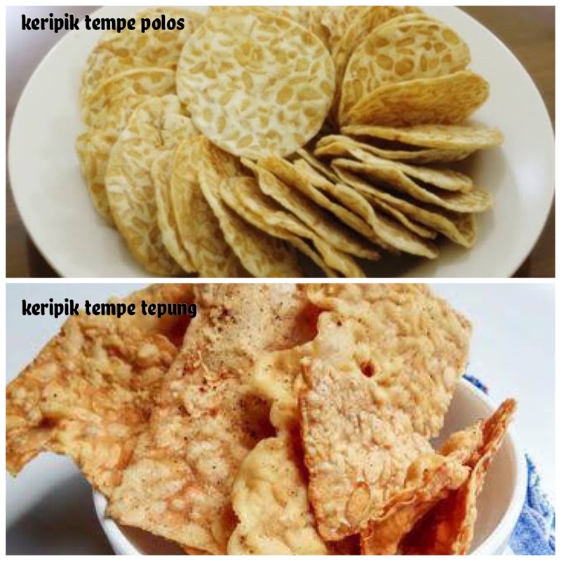 Keripik Tempe Polos &amp; Tepung | Tempe Bulat dan Kotak asli oleh oleh khas Bogor