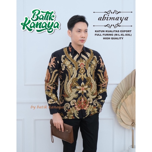 ABIMAYA Baju Batik pria Berlapis furing Bahan Katun Berkualitas Ekspor by KANAYA