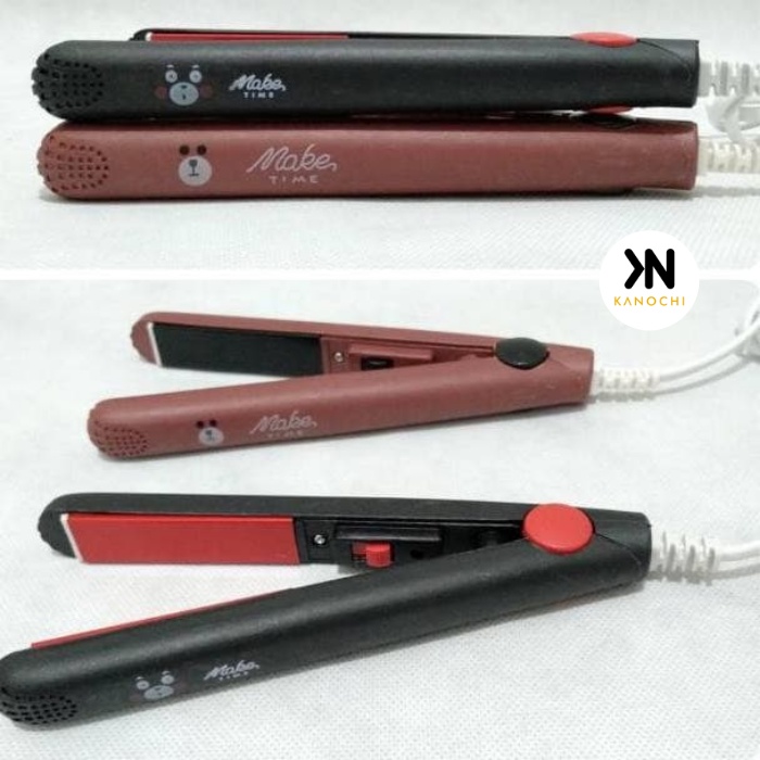 Alat Catok Rambut Mini 2in1 Set Lurus dan Keriting Make Time Karakter