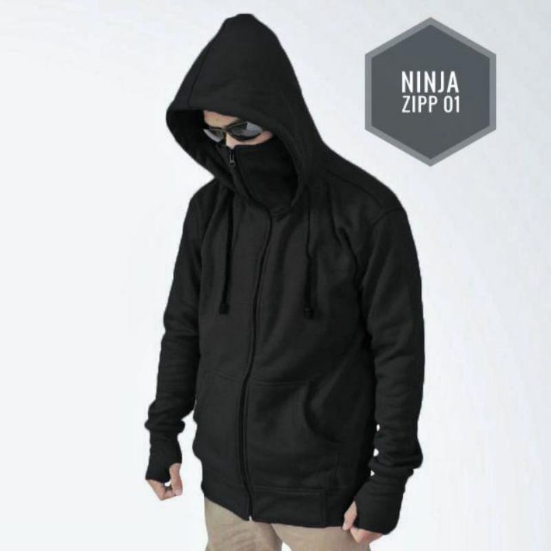 JAKET PRIA WANITA DEWASA NINJA UNISEX POLOS FLEECE