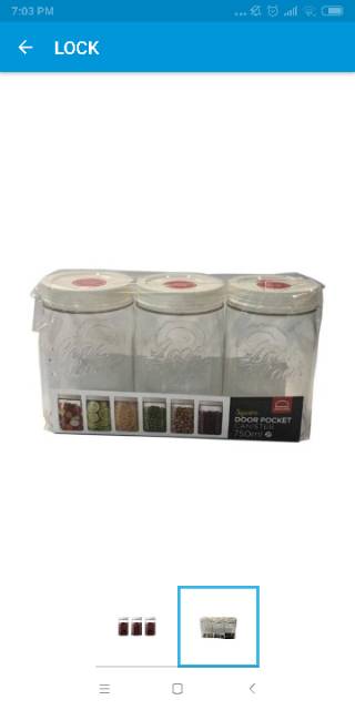 Lock n Lock Dry Food Canister Small 750ml Set 3 pcs Toples Lock n Lock Toples Lebaran
