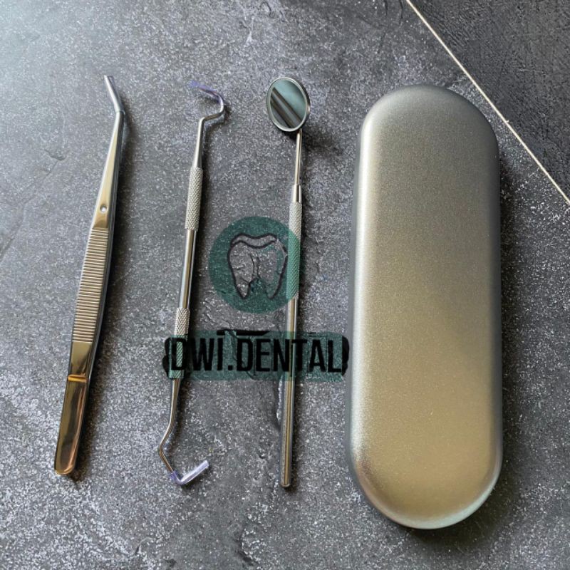 set 3/4pcs Dental instrument kaca mulut sonde pinset scaler