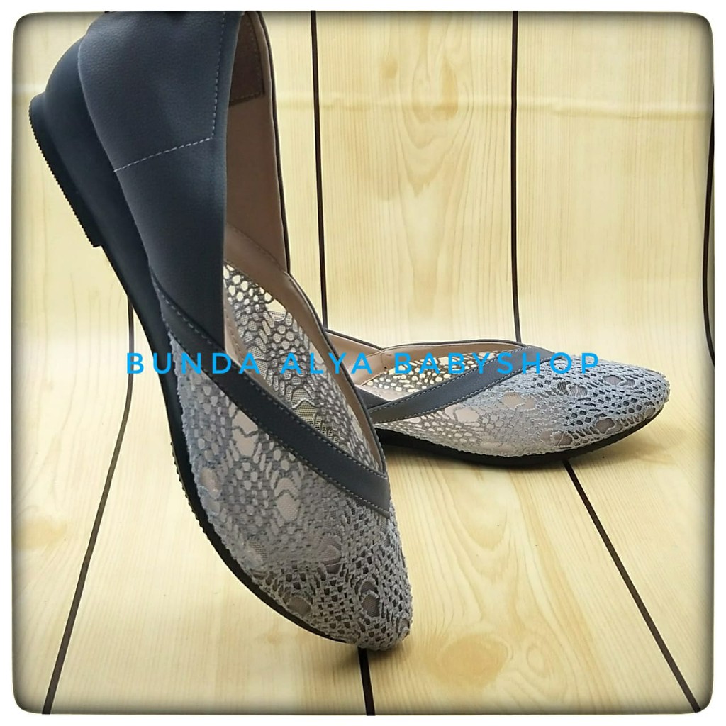 Flatshoes CABARET Burkat ABU Size 37 - 40 - Sepatu Wanita Casual Trendy Premium