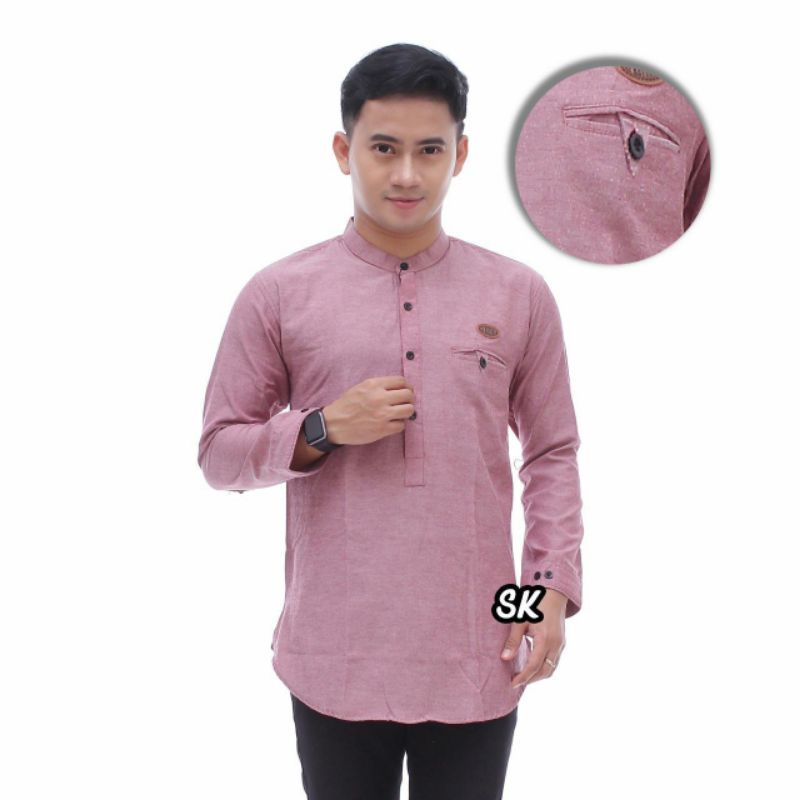 Baju Koko Lengan panjang Seragam Santri Baju Hadroh