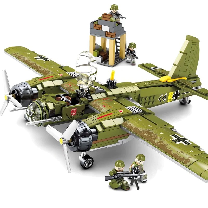 Mainan Lego Anak 559pcs WW2 Military series SWAT German bomber army