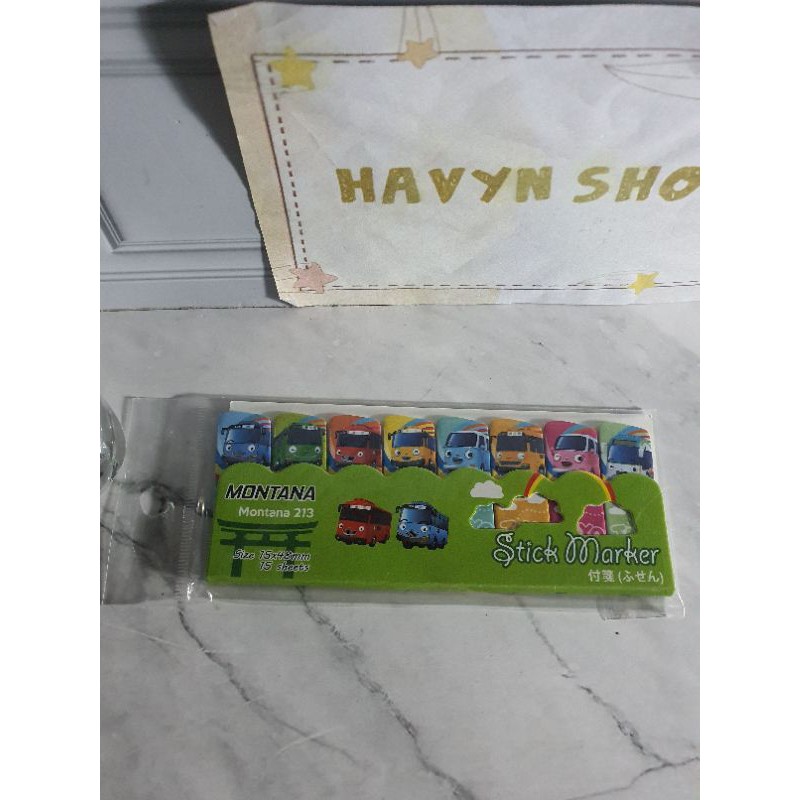 Post it KERTAS kecil (8) gambar/stick marker/pembatas kertas karakter/sticky notes/note marker-TAYO