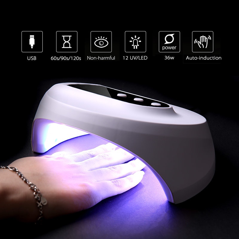 Biutte.co alat Pengering Kutek Kuku Smart Portable UV LED Nail Dryer 36 W