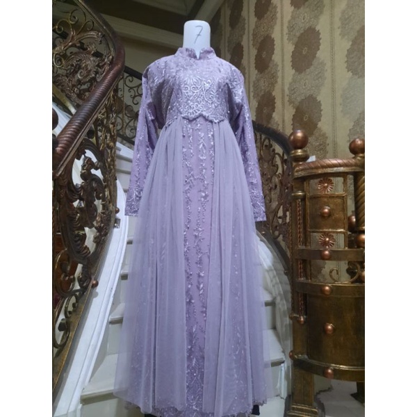 Gamis Sultan Mewah Murah Brokat Tille