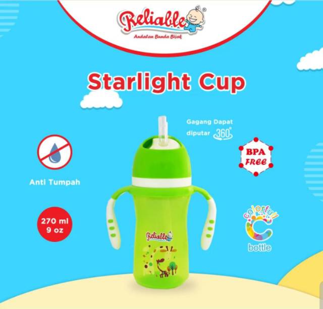 ♥BabyYank♥ RELIABLE STARLIGHT TRAINING CUP 270ML RCM6404 / BOTOL MINUM BAYI RELIABLE